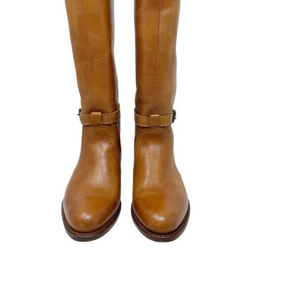 Womens Brown Knee High Riding boots - Picture 4 of 10
